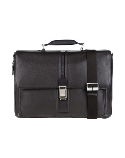 Shop Piquadro Work Bag In Dark Brown