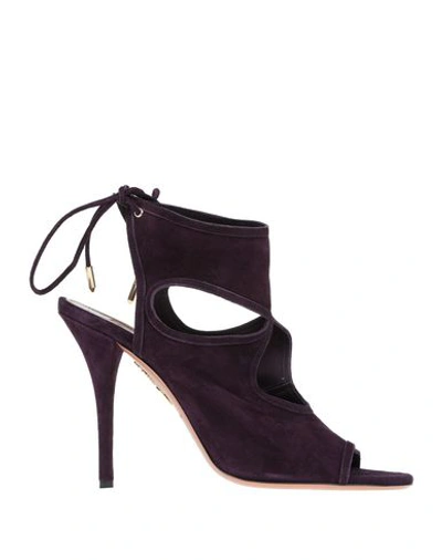 Shop Aquazzura Sandals In Dark Purple