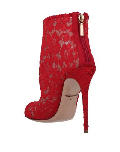 Shop Dolce & Gabbana Woman Ankle Boots Red Size 6 Viscose, Cotton, Polyamide