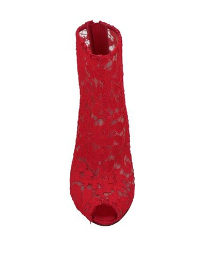 Dolce & Gabbana Ankle Boots In Red