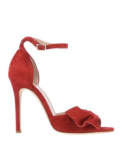 Shop Alexander White Sandals In Red