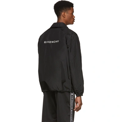 Shop Givenchy Black Straight Windbreaker Jacket In 001 Black
