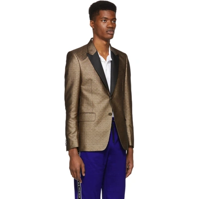 Shop Givenchy Gold And Black 4g Blazer