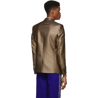 Shop Givenchy Gold And Black 4g Blazer