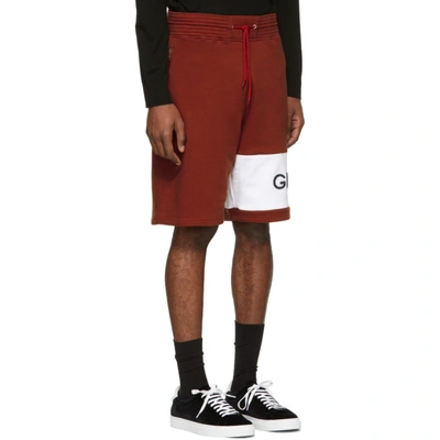 Shop Givenchy Red And White Logo Shorts In 601 Dkred