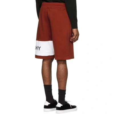 Shop Givenchy Red And White Logo Shorts In 601 Dkred