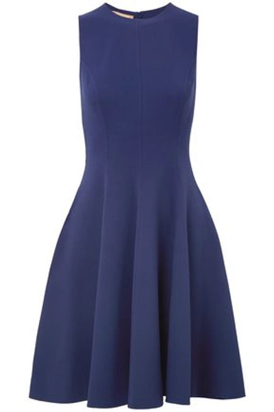 Shop Michael Kors Collection Woman Wool-blend Crepe Dress Indigo