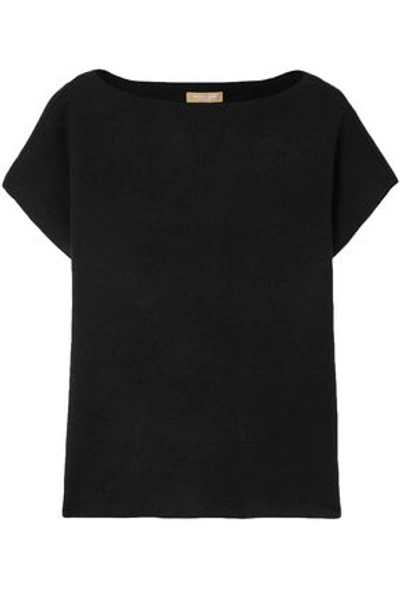 Shop Michael Kors Collection Woman Ribbed Cashmere-blend Top Black