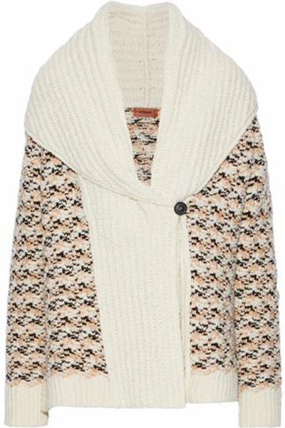 Shop Missoni Woman Crochet-knit Wool-blend Cardigan Ivory