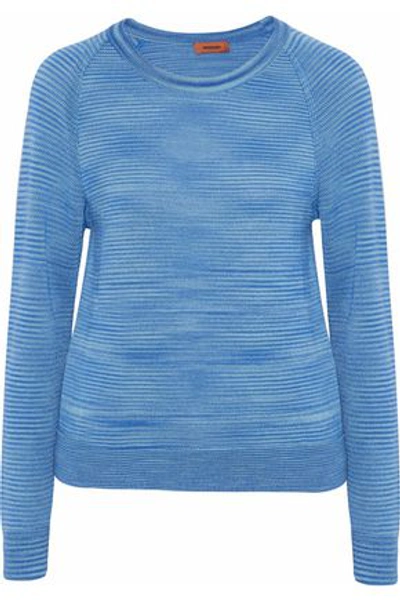 Shop Missoni Woman Mélange Cashmere And Silk-blend Sweater Blue