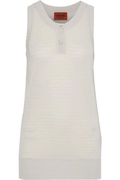 Shop Missoni Woman Crochet-knit Wool-blend Tank Off-white