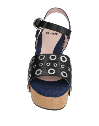 Shop Clone Sandals In Black