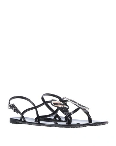 Shop Karl Lagerfeld Toe Strap Sandals In Black