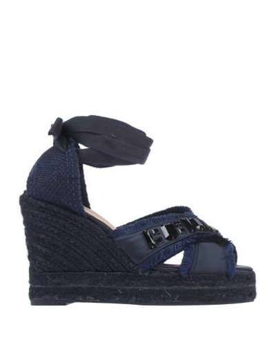Shop Castaã±er Sandals In Dark Blue