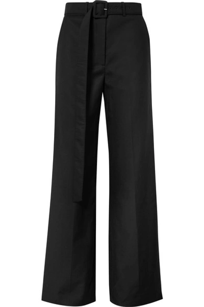 Shop Anna Quan Tammy Wool Wide-leg Pants In Black