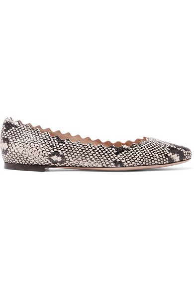 snake print ballerinas