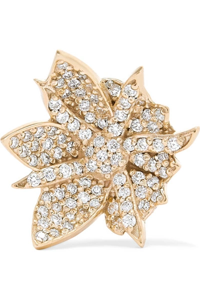 Shop Meadowlark Wildflower 9-karat Gold Diamond Earring