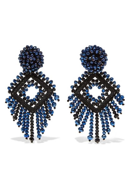 Shop Bibi Marini Deco Bead And Silk Earrings In Blue