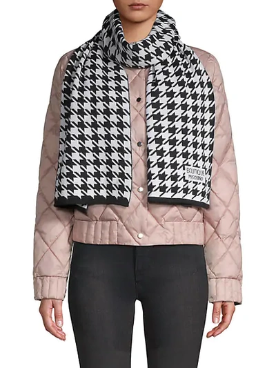 Shop Moschino Houndstooth Knit Scarf