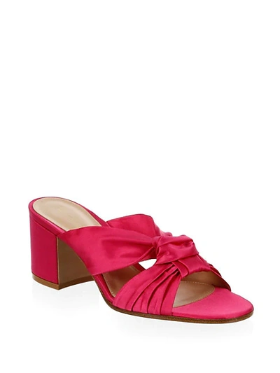 Shop Gianvito Rossi Twisted Knot Silk Slides