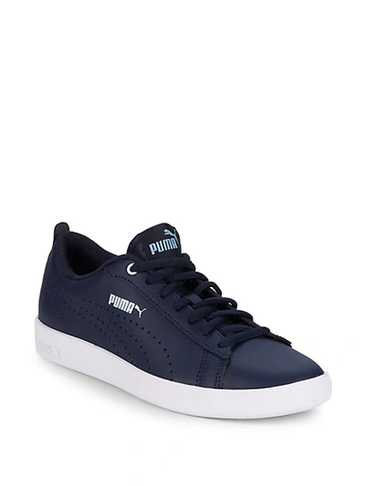 Shop Puma Smash Perforated Leather Sneakers