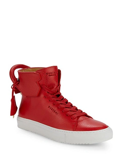 Shop Buscemi Leather High-top Sneakers