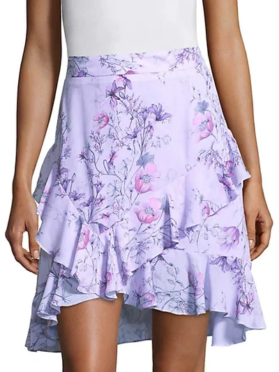 Shop Prose & Poetry Tessie High-waist Orchid-print Skirt