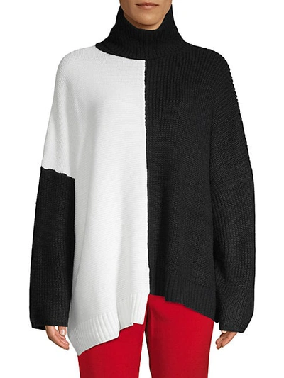 Shop Avantlook Two-tone Oversized Turtleneck Sweater