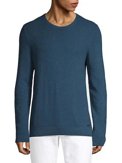 Shop Hugo Boss Textured Cotton Sweatshirt