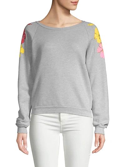 Shop Wildfox Hibiscus Heathered Sweatshirt