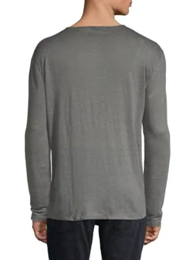 Shop John Varvatos Linen Striped T-shirt In Dark Grey