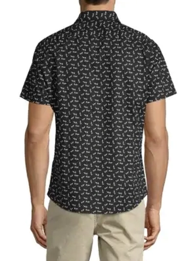 Shop Slate & Stone Printed Short-sleeve Button-down Shirt In Black White