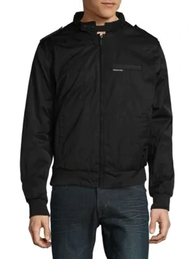 Shop Members Only Men's Heavy Twill Zip-front Jacket In Black