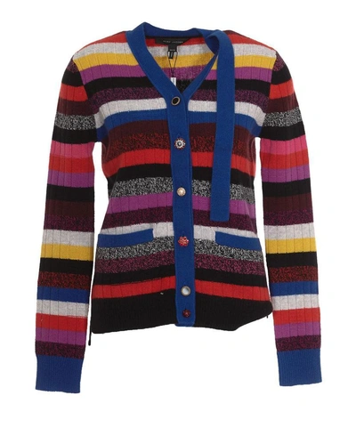 Shop Marc Jacobs Striped Cashmere Cardigan In Multi