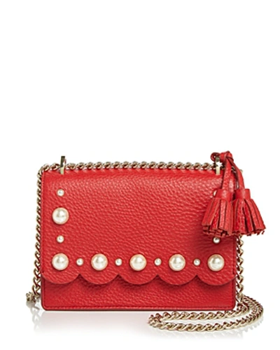 Shop Kate Spade New York Hayes Street Hazel Pearl Shoulder Bag In Royal Red/gold