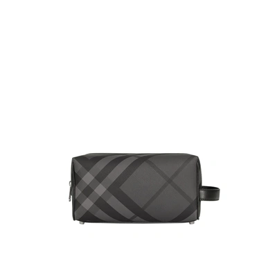 Shop Burberry London Check And Leather Pouch