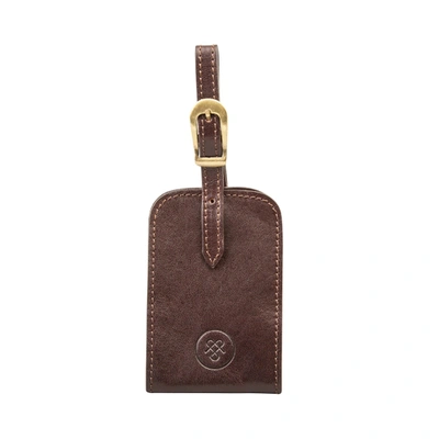 Shop Maxwell Scott Bags Classic Italian Crafted Brown Leather Luggage Tag