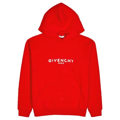 Shop Givenchy Logo-print Hooded Cotton Sweatshirt In Orange