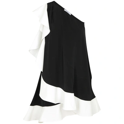 Shop Givenchy Monochrome One-shoulder Mini Dress