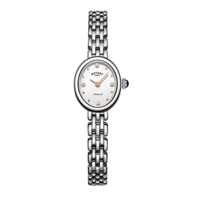 Shop Rotary Watches Balmoral Silver Stainless Steel Watch With Rose Gold Feature