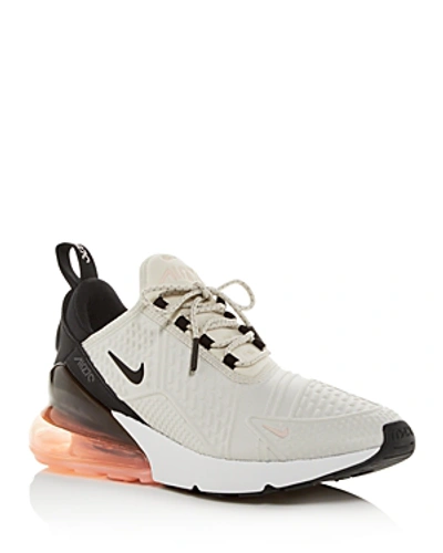 Shop Nike Women's Air Max 270 Low-top Sneakers In Light Bone/black Storm Pink/summit White