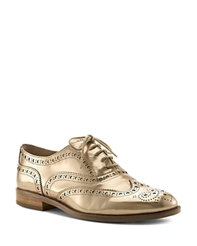 Shop Botkier Women's Callista Metallic Wingtip Oxford Loafers In Gold