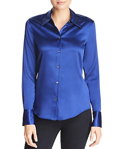 Shop Theory Perfect Fitted Shirt In Cosmic Blue