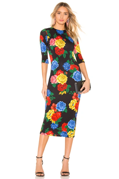 Shop Alice And Olivia Delora Fitted Dress In Camellia Bouquet