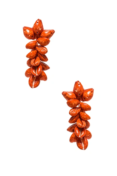 Shop All Things Mochi Terry Earrings In Red. In Red Orange