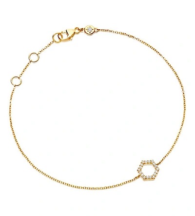 Shop Astley Clarke Varro Honeycomb Diamond And Yellow-gold Bracelet