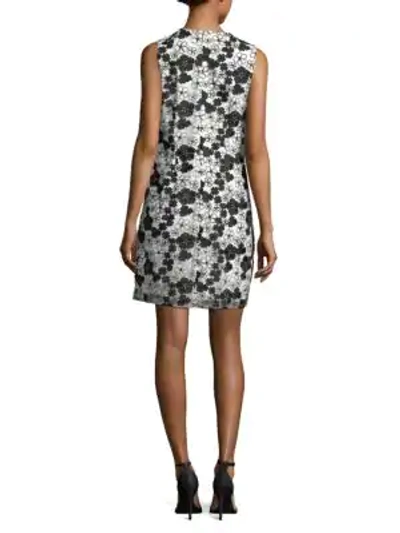 Shop Karl Lagerfeld 3d Floral Sheath Dress In Black White