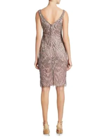 Shop Theia Sleeveless Cocktail Dress In Rose Silver