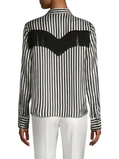Shop Marc Jacobs Striped Long-sleeve Shirt In White Black