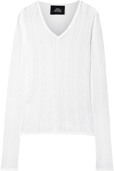 Shop Marc Jacobs Pointelle-knit Top In White